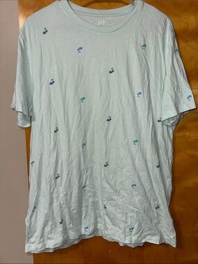 GAP Men's Mint Short-Sleeve Tee with Tiny Palm Embroidery